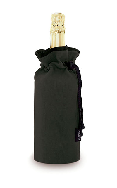Sektflaschenkühler Manschette schwarz inkl. 1-farbigem Logodruck